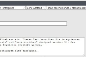 Editmode: Überschrift mit HTML-Quelltexteingabe